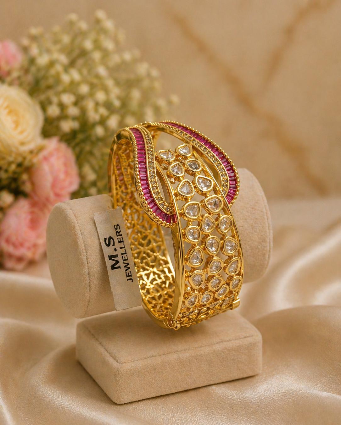 Ruby Pearl Elegance Bracelet