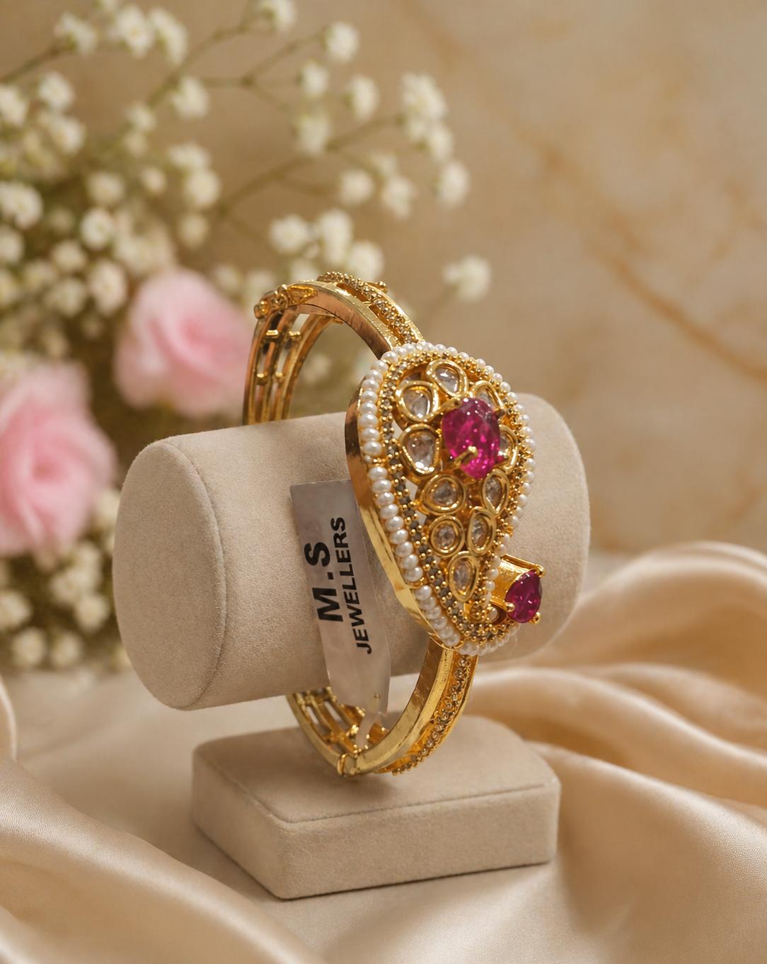 Ruby Pearl Elegance Bracelet