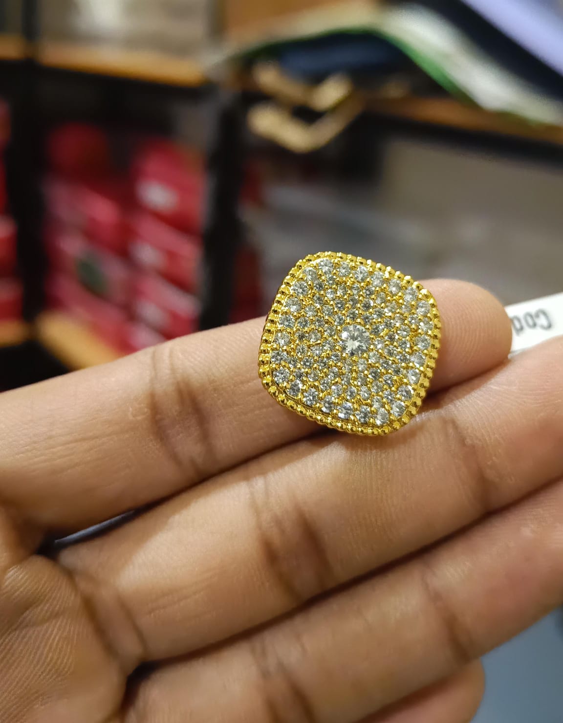 Diamond Bloom Cushion Ring