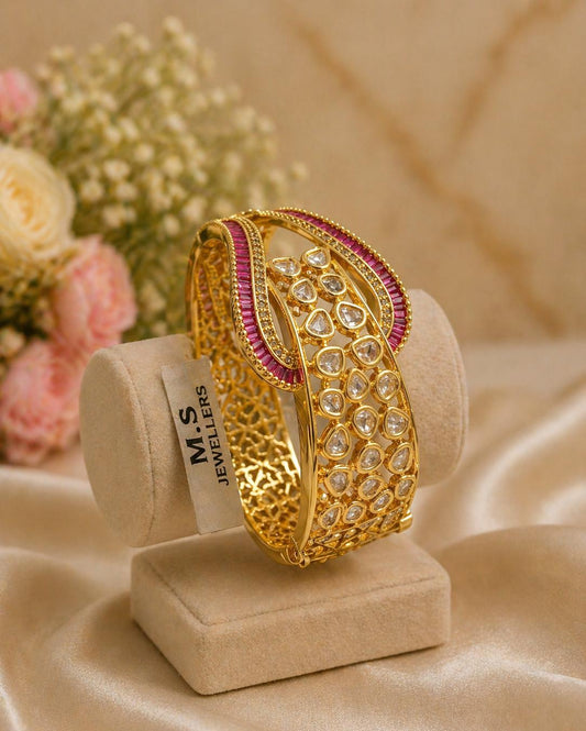 Ruby Pearl Elegance Bracelet